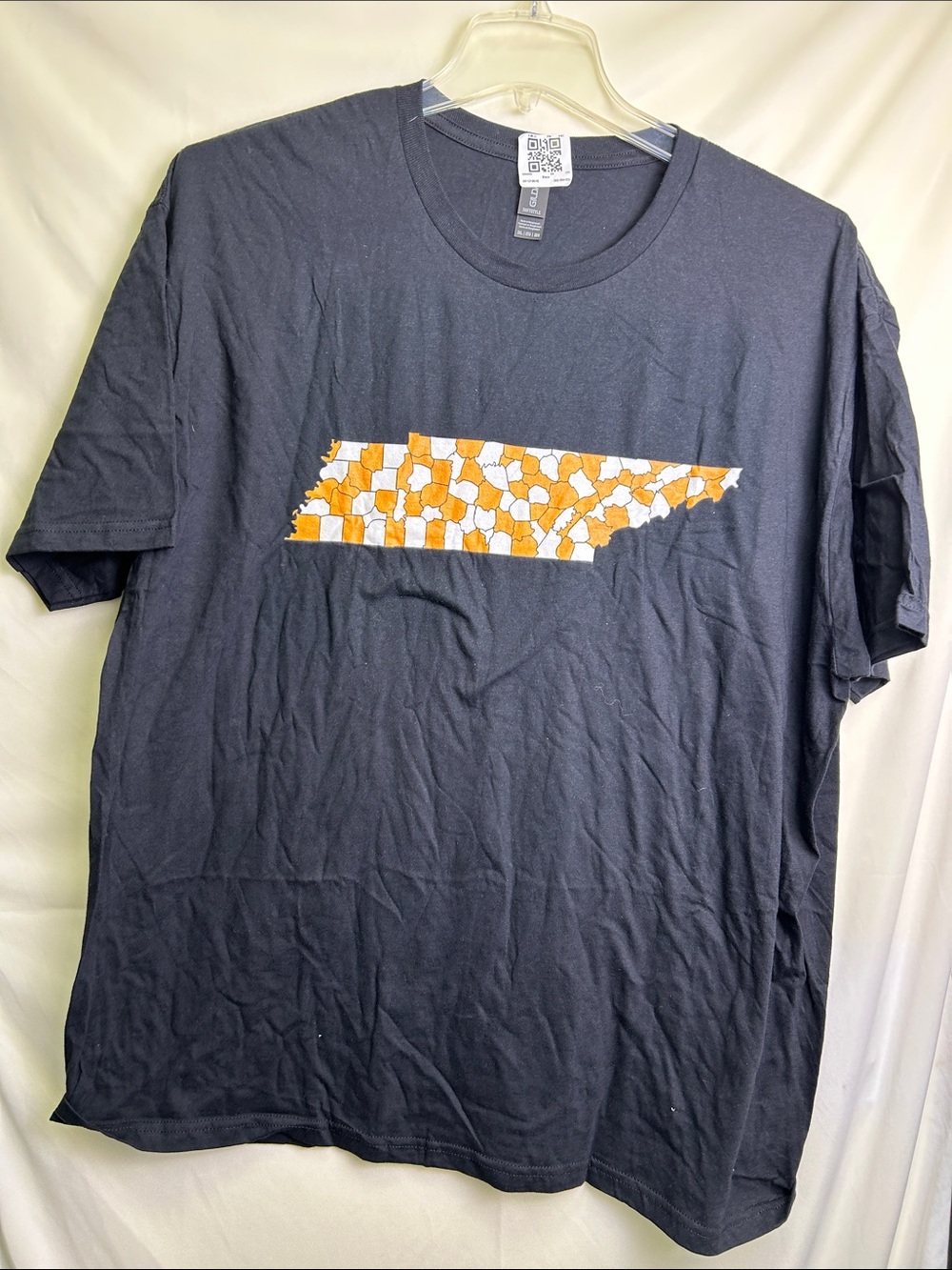 Tennessee Orange & White State County Mosaic - Black